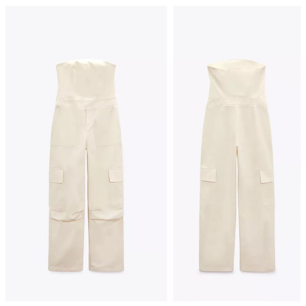 Zara Strapless Cargo Jumpsuit - Picture 3 of 8